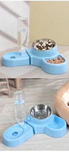 Cat bowl automatic water feeder pet double bowl dog food basin feeding water dispenser