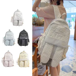 Sac à dos d'écolier mignon style Harajuku japonais avec oreilles de lapin et étoiles.