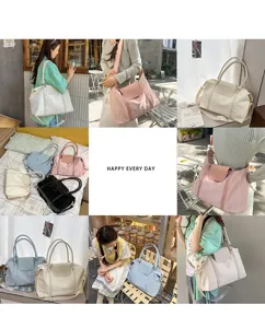 Bolso de hombro de viaje de gran capacidad para mujer, bolso cruzado informal ligero diario.