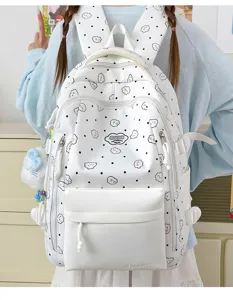 Niedlicher Rucksack mit Wolken-Druck, große Kapazität für Schüler und Jugendliche, lässig