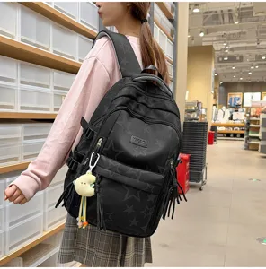 Japanese college style star print large capacity lightweight backpack student school bag