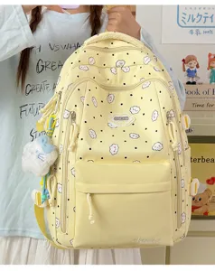 Süßer Cartoon Wolken Druck Rucksack mit großer Kapazität für Schüler, stylisch und robust.
