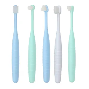 Pet toothbrush set with ultra-soft nano bristles for dog and cat oral dental care clean.