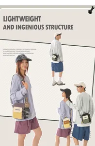 Sac bandoulière outdoor color-block unisexe, sac stylé streetwear idéal pour le quotidien.