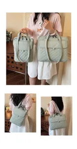Borsa Porta PC Nylon Trapuntato Elegante Casual Lavoro Donna Borsa a Tracolla Nuova