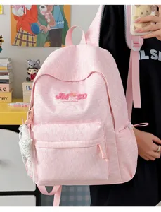 Mochila rosa para estudiantes gran capacidad bolso escolar informal para jovenes