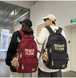Stylish camouflage student backpack with large capacity for high school daily use and travel bag.