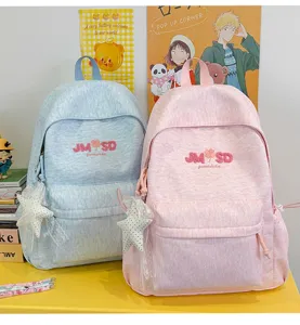 Mochila escolar de gran capacidad para niñas, elegante bolsa de estudiante de color contrastante.