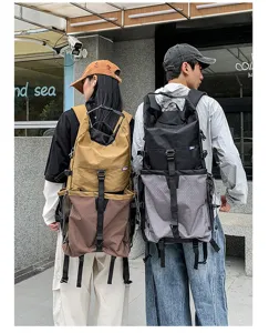 Zaino da montagna outdoor alla moda grande capacità unisex a quadri viaggio borsa trekking.