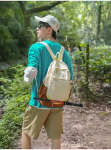 Forest style canvas backpack casual outdoor hiking travel daypack for men and women student
