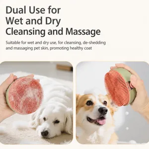 Silikon Haustier Badebürste und Massagekamm für Hunde und Katzen, weiches Fellpflege-Tool für Fell.