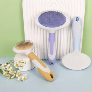 Pet Slicker Brush For Dogs And Cats Grooming Tool With Stainless Steel Pins And Anti-Slip Handle Pet Hair Remover Comb