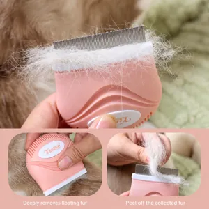 Haren verwijderingsborstel voor honden en katten, professionele ondervachtborstel met metalen.