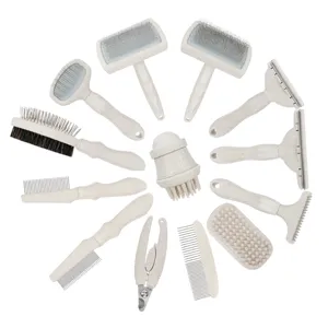 Pet grooming tools set, wheat straw material cat and dog shedding brush and comb kit.