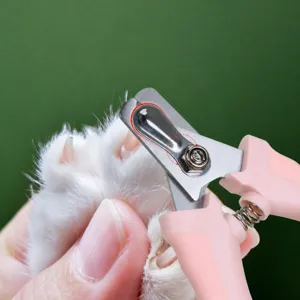 Pet nail clipper with safety guard anti splashing design for cats and dogs grooming tool