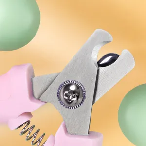 Professional pet nail clipper with sharp crescent stainless steel blade for dogs and cats.
