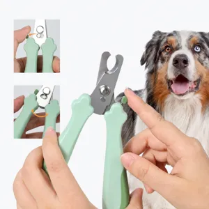 Pet nail clipper with safety lock and cute paw handle for dogs and cats grooming.