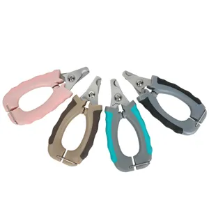 Professional pet nail clipper for cats and dogs, ergonomic stainless steel scissors, 4 colors.