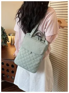 Borsa tote per laptop da donna in nylon trapuntato borsa a spalla stile verde chiaro