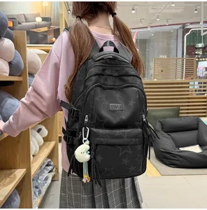 Japanese style cute star print large capacity lightweight school backpack detail view