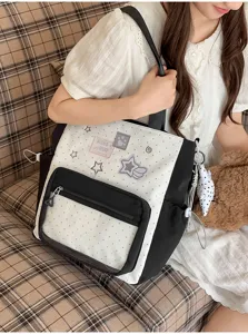 Japanischer süßer Polka Dot Rucksack Umhängetasche lässige Schultasche für Studenten Alltag