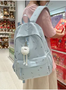 Süßer Studenten Rucksack mit Ginkgoblätter Druck, große Kapazität für Schule Alltag.