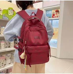 Japanese college style cute star print large capacity lightweight school backpack for students
