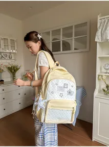 Süßer japanischer Polka Dot Studenten Rucksack für Mädchen lässiger Alltagsrucksack