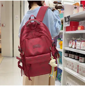 Japanese style cute star print large capacity lightweight school backpack for students detail view
