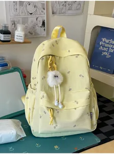 Süßer Ginkgoblatt-Druck Schülerrucksack, große Kapazität Freizeit-Tornister für Mädchen.