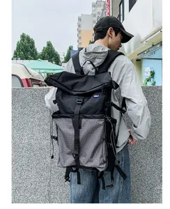 Zaino unisex a quadri grande capacità sport outdoor alpinismo ciclismo dettaglio.