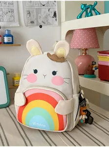 Cute cartoon children backpack rainbow student schoolbag casual canvas book bag kids daily use