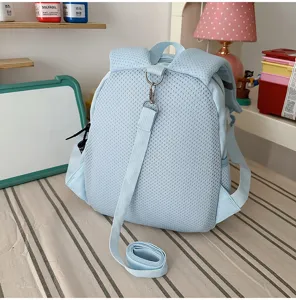 Kids anti-lost backpack light blue mesh school bag cute breathable toddler daypack
