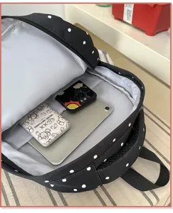Zaino con pois carino in stile coreano grande capacità borsa scolastica per ragazze
