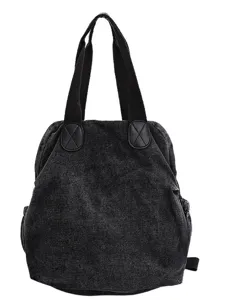 Sac à dos convertible femme en toile lavée vintage cabas fourre-tout grand format sac bandoulière