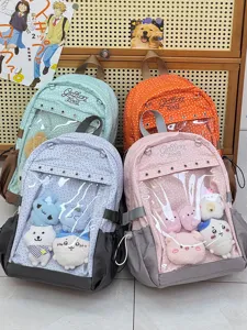 Zaino ita trasparente a pois carino grande capacità borsa scolastica casuale studenti