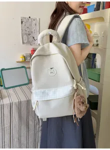 Süßer Cartoon Bär Mädchen Schulrucksack große Kapazität Studenten Canvas Büchertasche Alltag