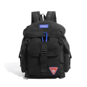 Schwarzer lässiger Outdoor Rucksack große Kapazität Laptop Schule Reise Tasche für Alltag