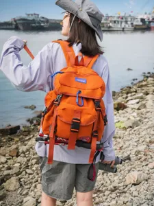 Trendiger Großer Nylon Outdoor Rucksack Sportlicher Wander Camping Rucksack Wasserdichter Reiserucksack Für Schüler Laptop Tasche Unisex