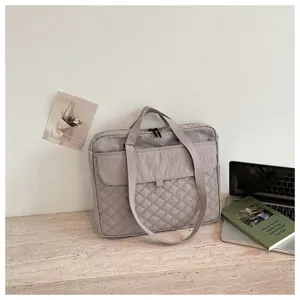 Borsa shopper trapuntata in nylon da donna casual per lavoro borsa porta pc stile