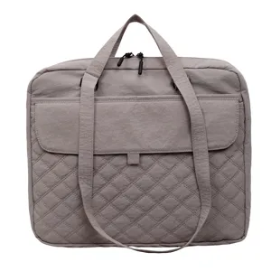 Borsa per laptop in nylon quilted da donna, borsa a mano casual con tasca frontale e manici.