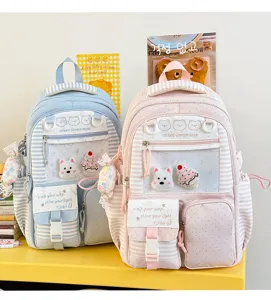 Zaino ita trasparente a righe carino stile giapponese grande borsa da scuola per studenti