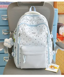 Süßer Cartoon Wolken Druck Große Kapazität Schüler Rucksack Schultasche für Jugendliche