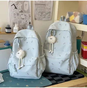 Süßer Ahornblatt-Druck Schulrucksack für Teenager Mädchen, große Kapazität Ästhetik Tasche.