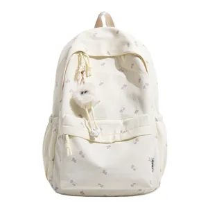 Süßer Schulrucksack mit Blättern für Mädchen, großes Kapazität lässiger Tagesrucksack.