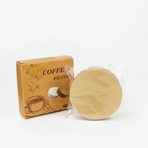 Rond koffiefilterpapier ongebleekt natuurlijke houtpulp papier voor mokkapot maten 51-68mm