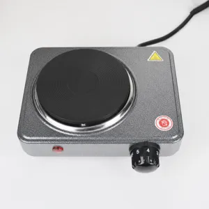Compact electric hot plate single burner portable stove for cooking coffee tea heating.