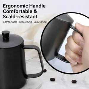 Bollitore per caffè a collo di cigno in acciaio inossidabile, caffettiera portatile.