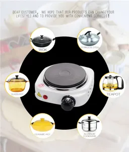 500W Electric Hot Plate Multipurpose Household Heating Stove Adjustable Temperature