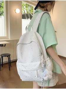Niedlicher Rucksack mit Sternen Muster für Damen, große Kapazität leichte Schultasche.